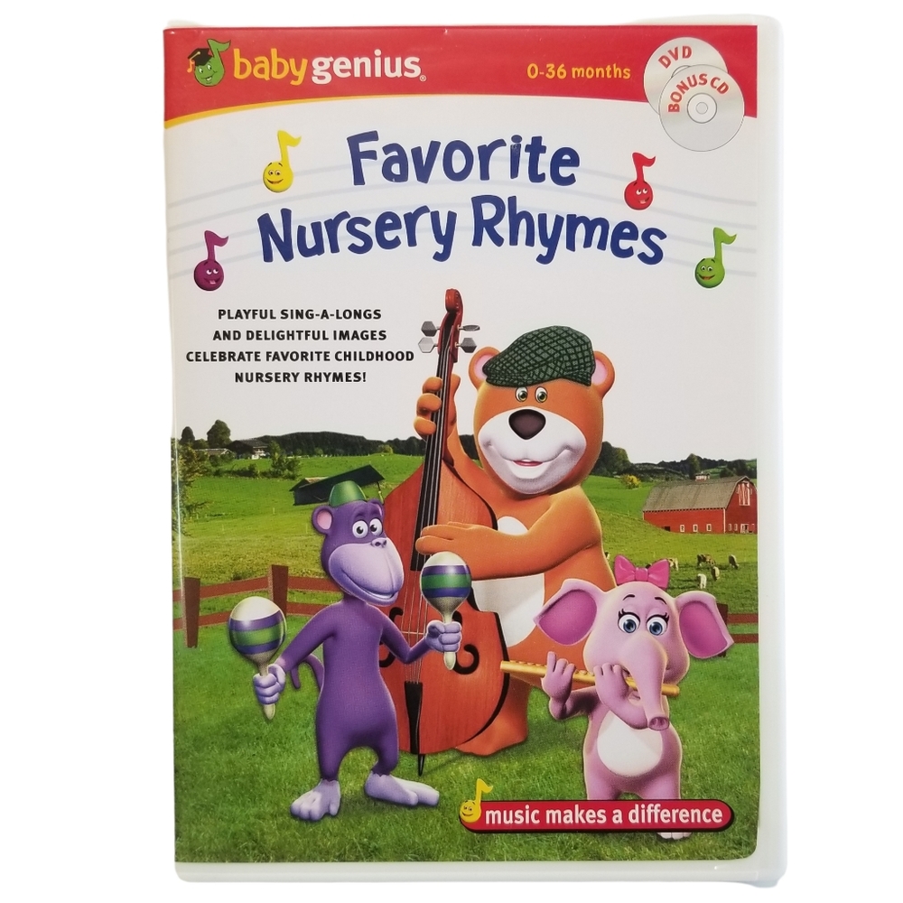 Baby Genius Favorite Nursery Rhymes CD and DVD Ages 0 - 36 monthts